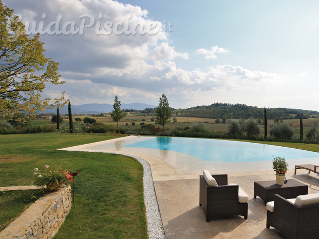 PISCINA CON SPIAGGIA E CASCATA